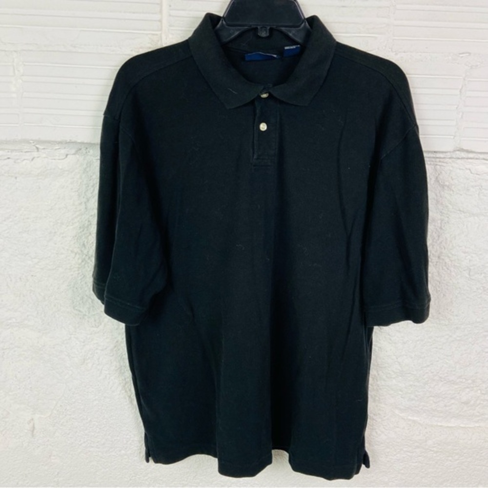 Basic Editions cotton blend Classic Black Polo Shirt size large